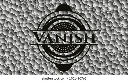 Vanish dark emblem with grey bubbles background. Vector Illustration. Detailed.