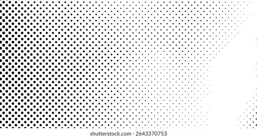 Vanishing polka dot background. Repeating dots gradation pattern. Dotted halftone gradient texture abstract modern design