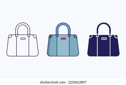 Vanity-Tüte-Linie und -Symbol, Frauenhandtasche, Vektorgrafik