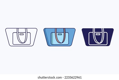 Vanity bag line and glyph icon, women handbag vector illustration