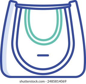 Vanity bag outline color vector illustration