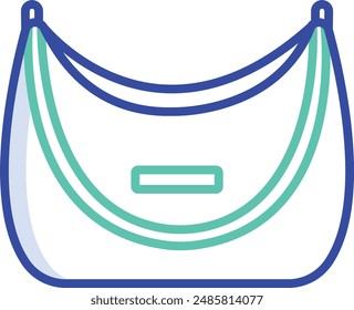 Vanity bag outline color vector illustration