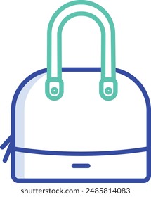 Vanity bag outline color vector illustration