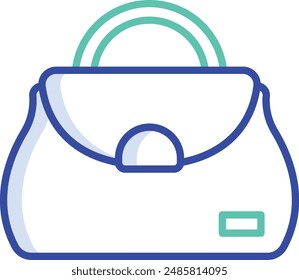 Vanity bag outline color vector illustration