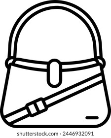 Vanity bag outline vector icon illustration