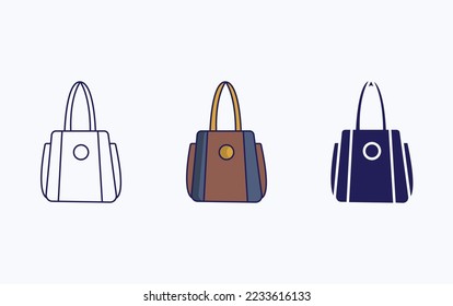 Vanity bag, purse vector icon illustration