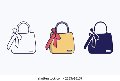 Vanity bag, purse vector icon illustration