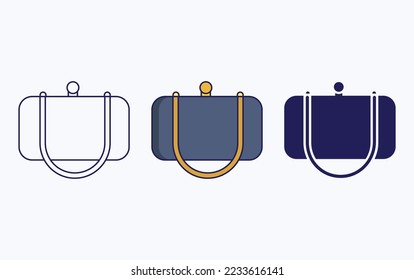 Vanity bag, purse vector icon illustration