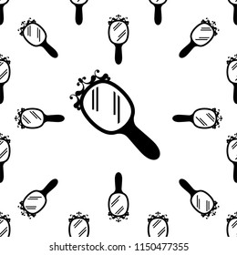 Vanity With Mirror Icon Seamless Pattern Vector Art Illustration