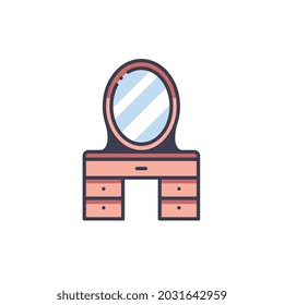 vanity mirror line colour icon for business website,apps, and many more
