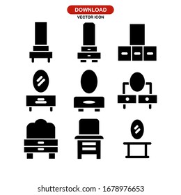 vanity table icon or logo isolated sign symbol vector illustration - Collection of high quality black style vector icons
