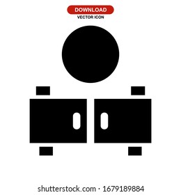 Icono de tabla de vanidad o logotipo símbolo de signo aislado ilustración vectorial - iconos vectoriales de estilo negro de alta calidad
