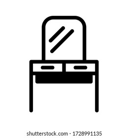 icono de tabla de vanidad o logotipo símbolo de signo aislado ilustración vectorial - iconos vectoriales de estilo negro de alta calidad
