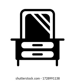 icono de tabla de vanidad o logotipo símbolo de signo aislado ilustración vectorial - iconos vectoriales de estilo negro de alta calidad
