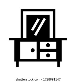 icono de tabla de vanidad o logotipo símbolo de signo aislado ilustración vectorial - iconos vectoriales de estilo negro de alta calidad

