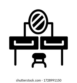 vanity table icon or logo isolated sign symbol vector illustration - high quality black style vector icons

