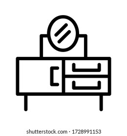 vanity table icon or logo isolated sign symbol vector illustration - high quality black style vector icons
