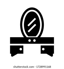 icono de tabla de vanidad o logotipo símbolo de signo aislado ilustración vectorial - iconos vectoriales de estilo negro de alta calidad
