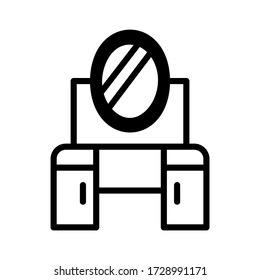 vanity table icon or logo isolated sign symbol vector illustration - high quality black style vector icons
