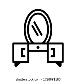 vanity table icon or logo isolated sign symbol vector illustration - high quality black style vector icons
