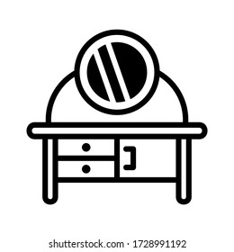 vanity table icon or logo isolated sign symbol vector illustration - high quality black style vector icons
