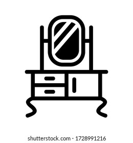 vanity table icon or logo isolated sign symbol vector illustration - high quality black style vector icons

