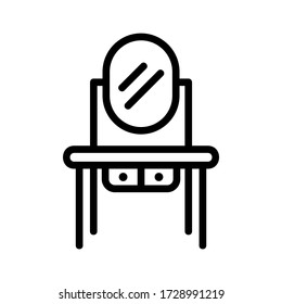 vanity table icon or logo isolated sign symbol vector illustration - high quality black style vector icons
