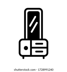 vanity table icon or logo isolated sign symbol vector illustration - high quality black style vector icons
