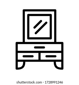 icono de tabla de vanidad o logotipo símbolo de signo aislado ilustración vectorial - iconos vectoriales de estilo negro de alta calidad
