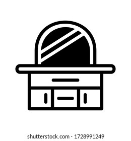 icono de tabla de vanidad o logotipo símbolo de signo aislado ilustración vectorial - iconos vectoriales de estilo negro de alta calidad
