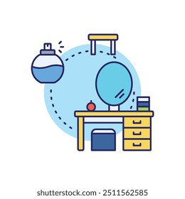 Ícone de Tabela de Vaidade pronto para usar a ilustração de vetor