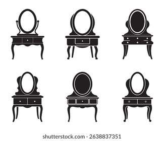 vanity table icon silhouette vector illustration
