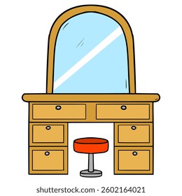 vanity table illustration hand drawn isolated vector