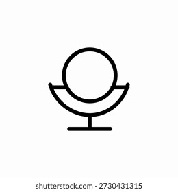 Vector de signo de icono de espejo de mesa de tocador