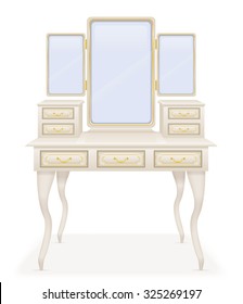 vanity table old retro furniture vector illustration vector illustration isolated on white background