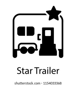 
A vanity van with star symbolising star trailer 
