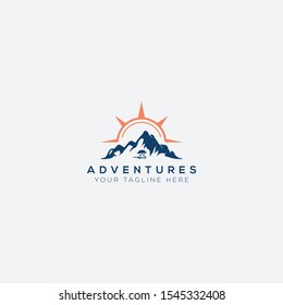 vans adventure mountain and compass sun logo