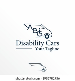 Vans car and wheelchair on letter C font image graphic icon logo free design abstract concept vector stock. Can be used as a symbol related to disability or transportation.
