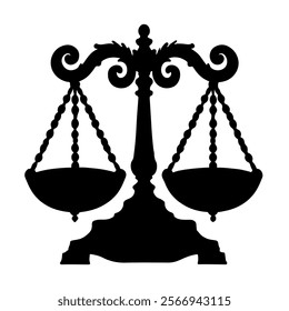 Vantage balance scales silhouette vector icon sign symbol illustration design.

