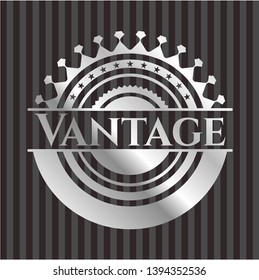 Vantage silver badge. Vector Illustration. Mosaic.