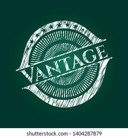 Vantage written with chalkboard texture. Vector Illustration. Detailed.