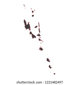 Vanuatu black map on white background vector