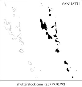 Vanuatu Blank Map, Vanuatu Map Outline Vector Images