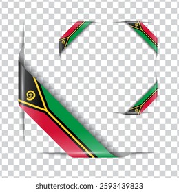 Vanuatu corner national flag with shadow