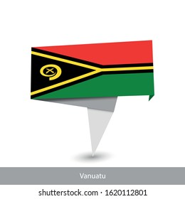Vanuatu Country flag. Paper origami banner. Flat flag vector illustration.