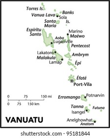 Vanuatu Country Map