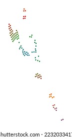 Vanuatu dotted map. Digital style shape of Vanuatu. Tech icon of the country with gradiented dots. Amazing vector illustration.