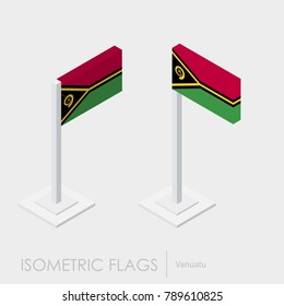 Vanuatu flag 3d isometric style
