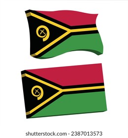 Vanuatu Flag 3d shape vector illustration