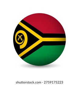 Vanuatu flag - 3D sphere in colours of flag representing a country cultural identity and heritage. The essence of national pride and unity. Vector object on white background.